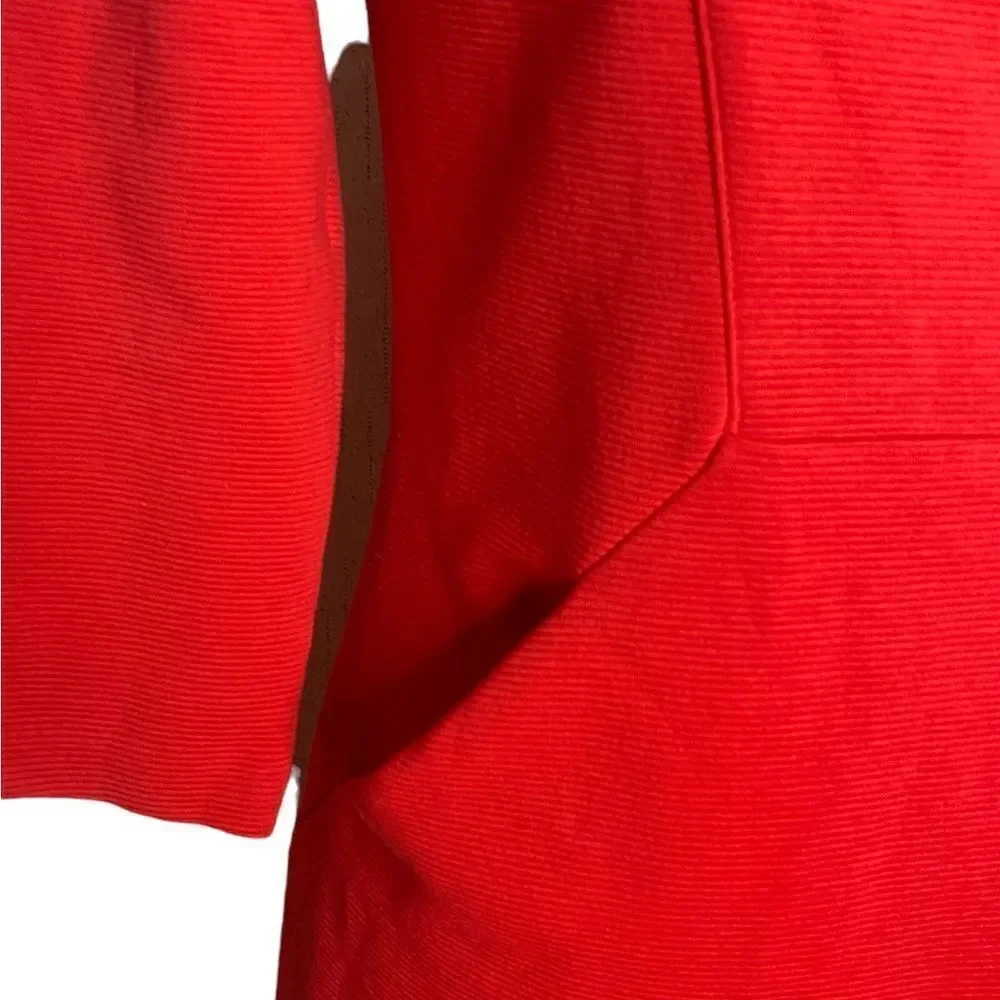 Boden Bronte Ottoman Fire Red Semi Fitted Shift Midi Dress Women's Size 6R